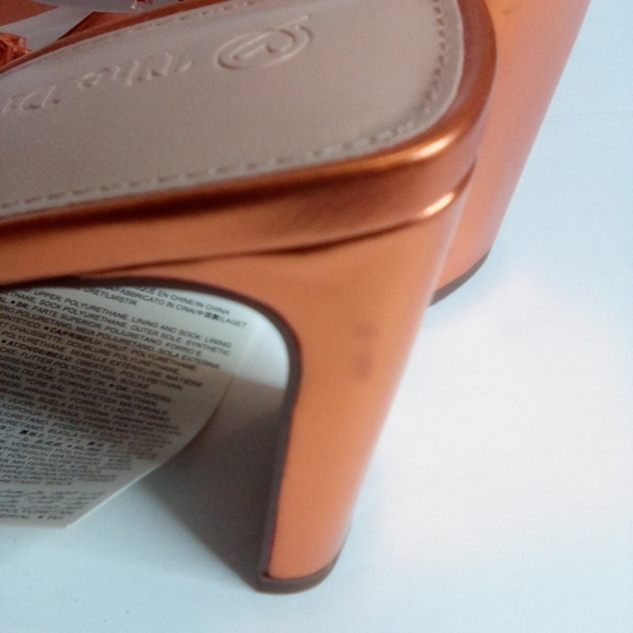 Avery Women's Two Strap High Heel Sandals, Sz.8, MetallicOrange- The Drop - Picture 5 of 16